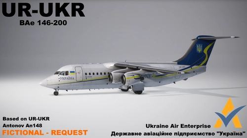 Just Flight 146 Professional, 146-200, UR-UKR, Ukraine Air Enterprise, Fictional Request