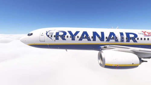PMDG 737-800 w/ cabin Ryanair - Says Yes to Europe sticker (EI-EFP)