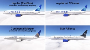 PMDG 737-800 w/ cabin  United Airlines EvoBlue/CO Merger fleet thumbnail 14