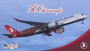 Turkish Airlines 500th Aircraft Special Livery w/ Cabin [A350-900] thumbnail 1