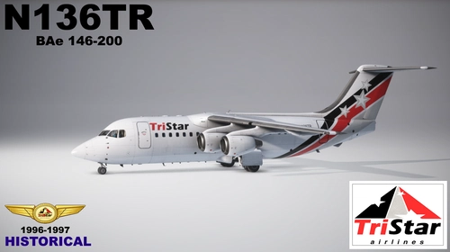 Just Flight 146 Professional,  146-200, N136TR, Tristar Airlines, 1996-1997