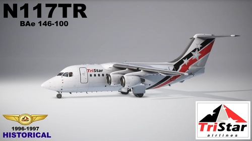 Just Flight 146 Professional, 146-100, N117TR, Tristar Airlines, 1996-1997