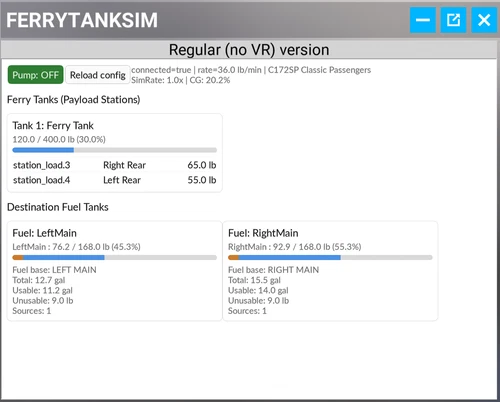 Ferry Tank Simulator – adds ferry tank functionality to a plane