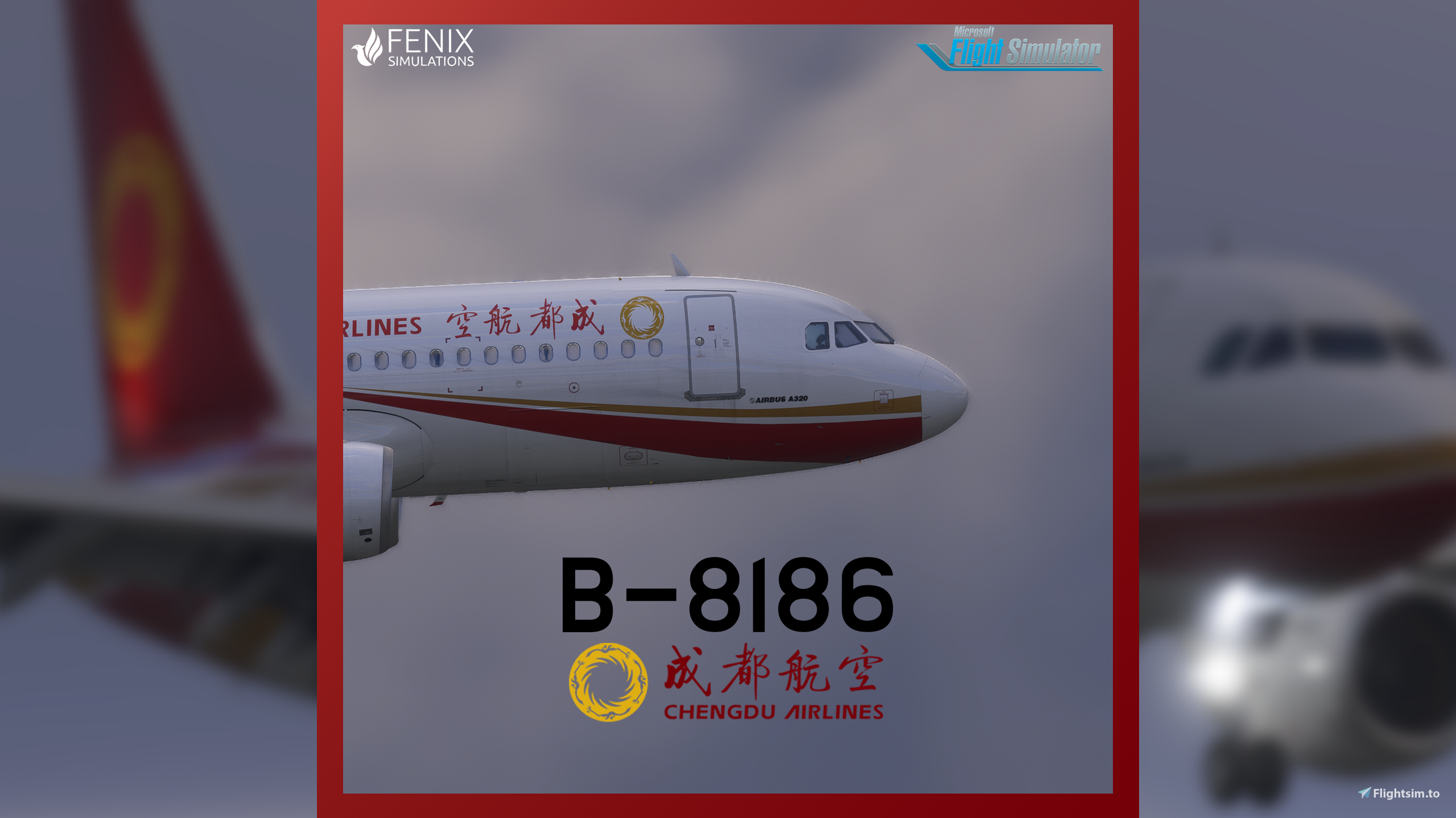 Fenix A320 - CFM-Chengdu Airlines  成都航空  B-8186 with cabin 8k - Image 1