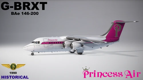 Just Flight 146 Professional,  146-200, G-BRXT, Princess Air PLC, 1990