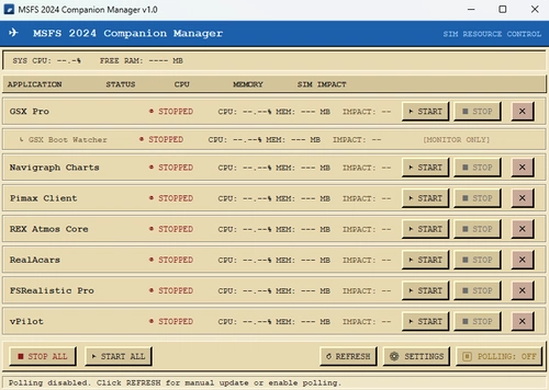 MSFS 2024 Companion Manager: Background App Manager & Performance Optimizer
