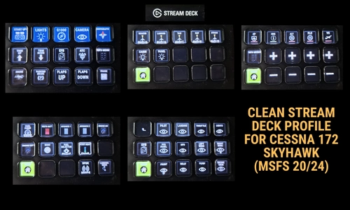 Beginner Friendly Clean Cessna 172 Stream Deck Profile (5x3) for MSFS 2024