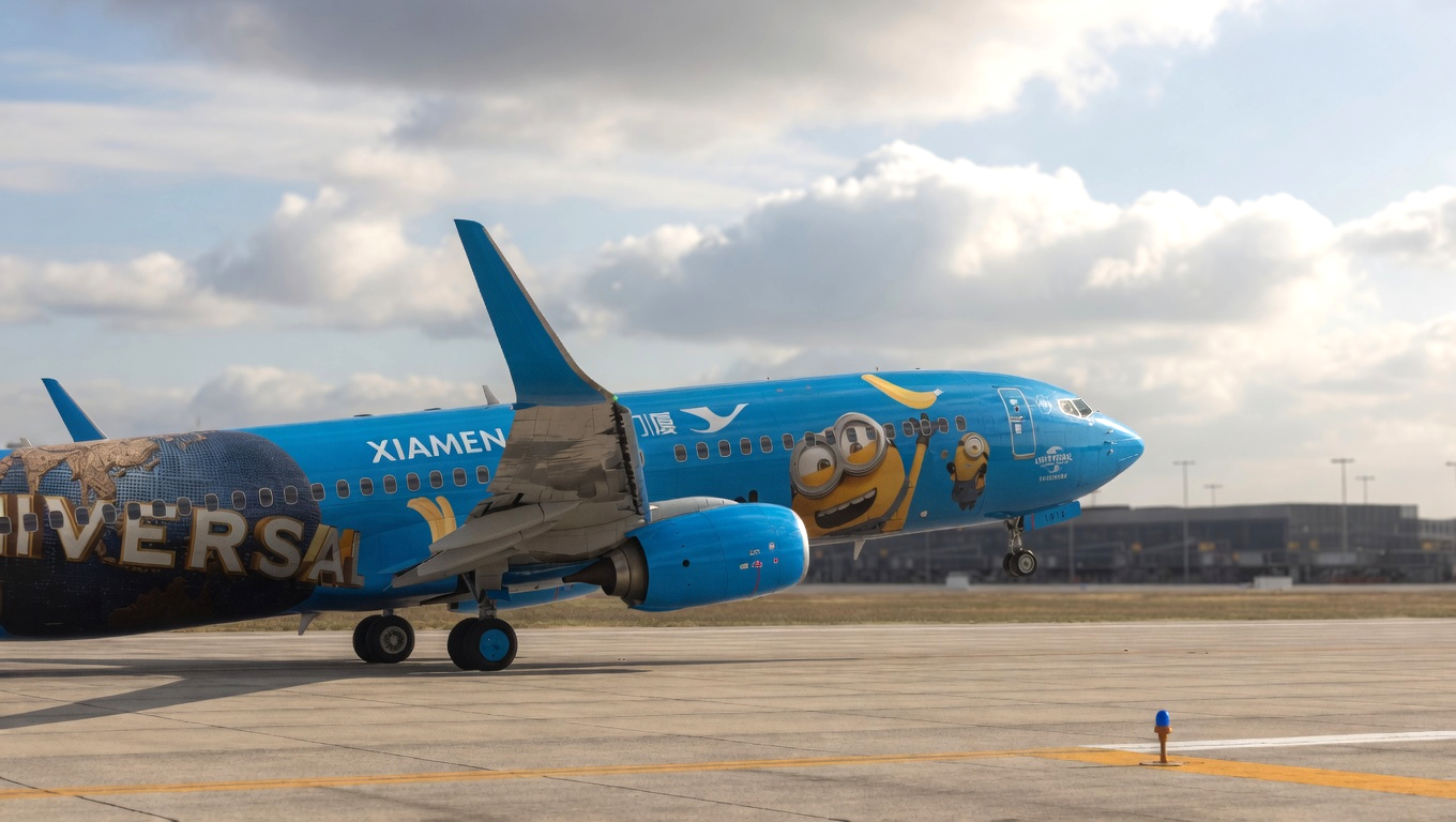 PMDG 738 Xiamen Air Universal Beijing Resort Minion Land livery B PMDG 738 Xiamen Air Universal Beijing Resort Minion Land livery B