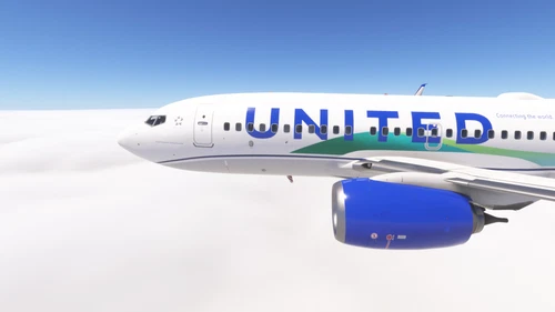 PMDG 737-700 w/ cabin United Airlines - Sustainable Fuel (N77259)