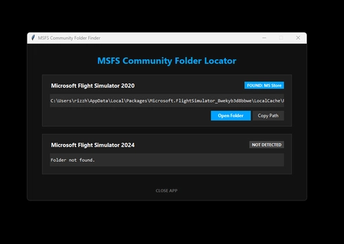 MSFS Community Folder Locator (2020 & 2024 Support)
