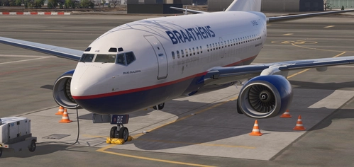 PMDG 737-600 Braathens LN-BUE (2005) for MSFS 2024 Custom cabin textures.