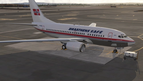 PMDG 737-600 Braathens Safe LN-BUE (1996) for MSFS 2024 Custom cabin textures.