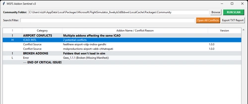 MSFS Sentinel: Crash & Conflict Detector
