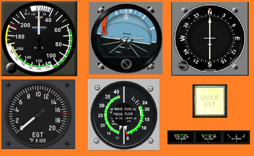 JustFlight Piper PA-28R Air Manager Instruments