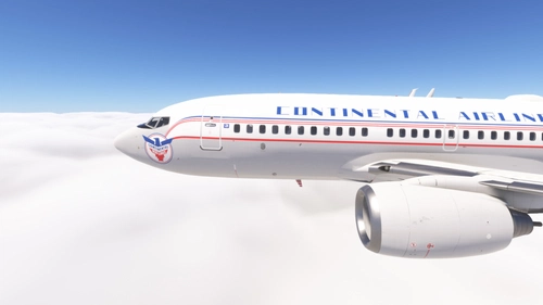 PMDG 737-700 w/ cabin United Airlines - Continental Retro "Blue Skyway" (N75435 and N75436)