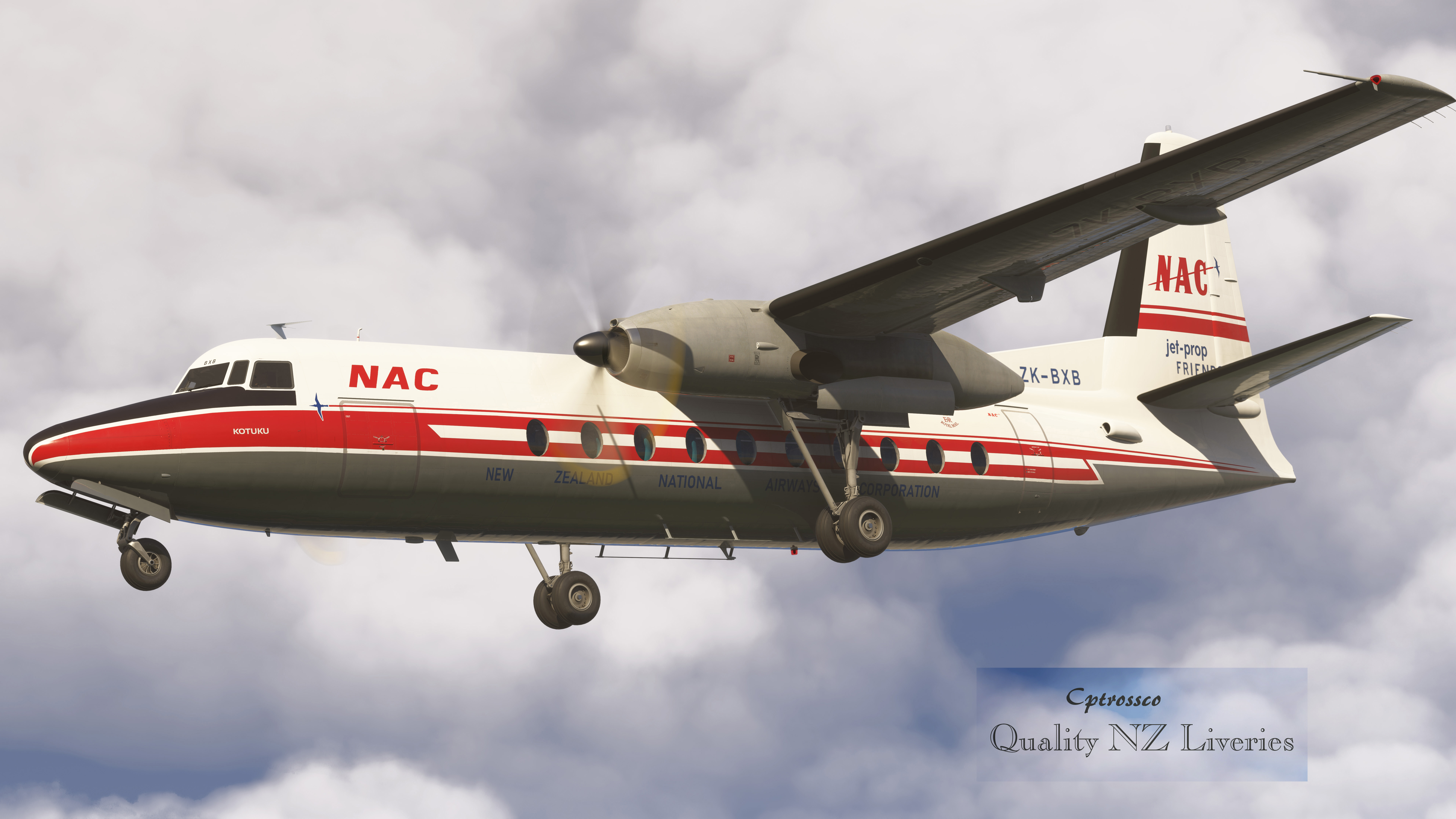 MS/IniBuilds F27 National Airways Corp (N.A.C) 1960's NZ | ZK-BXB