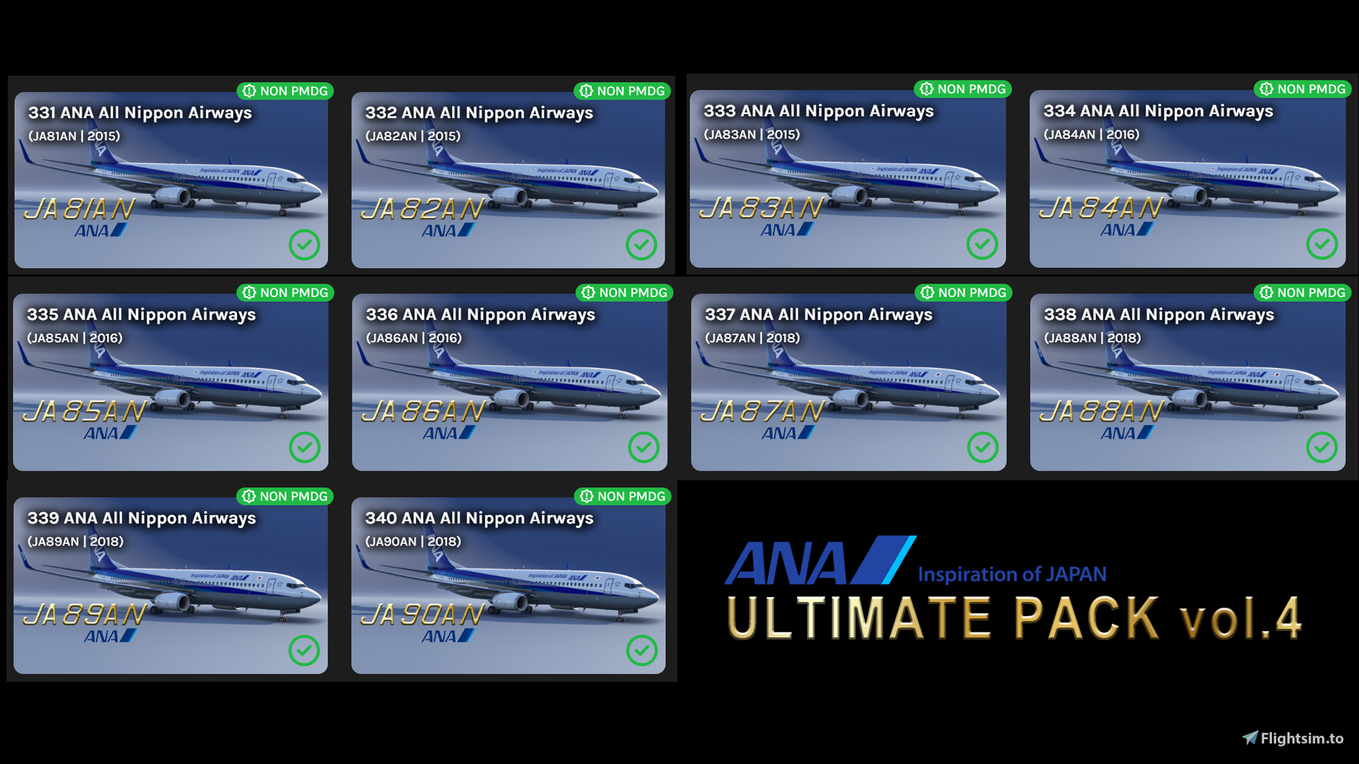 All Nippon Airways Ultimate livery pack (vol.4) - Aircraft