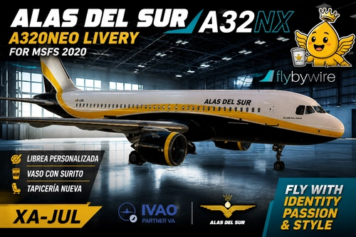 Alas del Sur A320neo Livery (XA-JUL) A32NX FBW | MSFS 2020