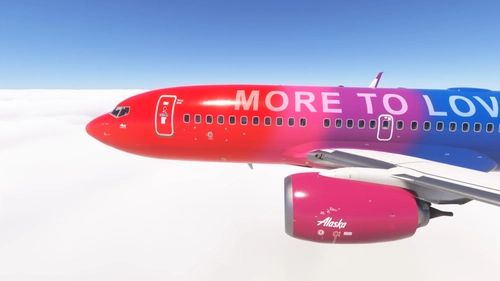 PMDG 737-700 w/ cabin Alaska Airlines 'More to Love' (N493AS)