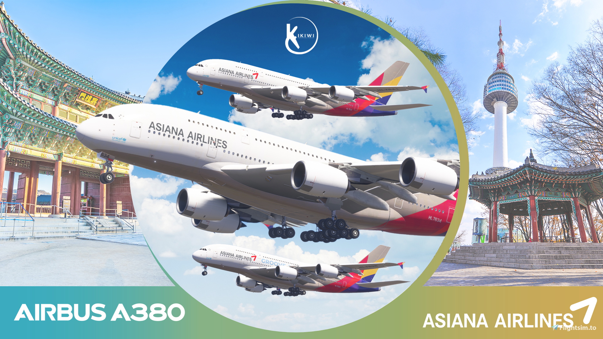 [PACK] FlyByWire A380-800 Asiana Airlines Fleet 4K & 8K - Image 1