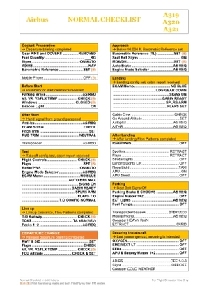 Airbus Family Normal & Extended Checklist (A319, A320, A321) thumbnail 2