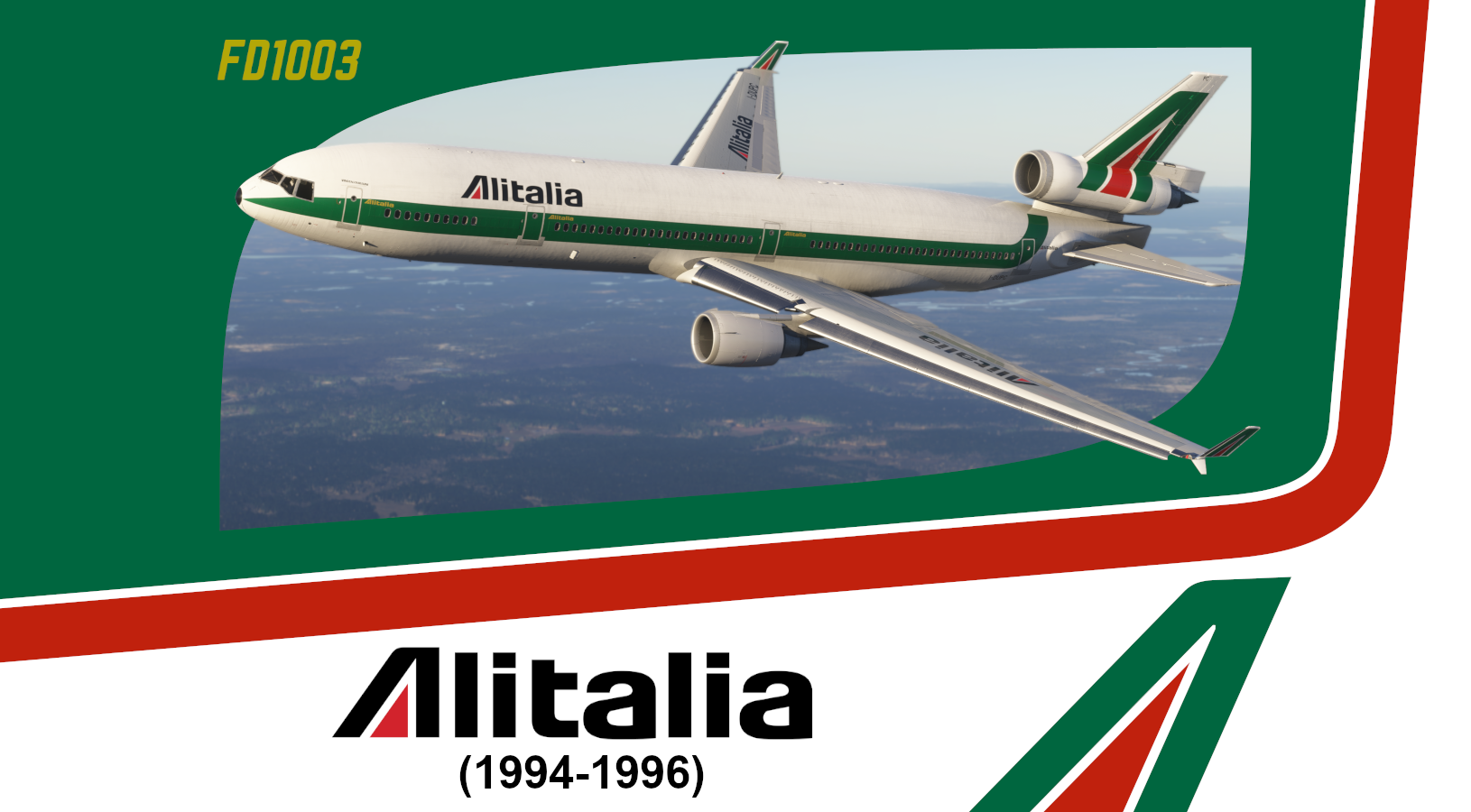 New Art Update | TFDi MD11 [GE PAX] Alitalia "Old" (1994-1996) I-DUPC 8k - Image 1