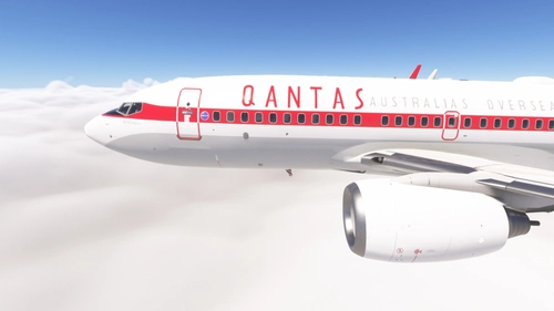PMDG 737-700 w/ cabin Qantas Airways - Retro Roo II (VH-VXQ)