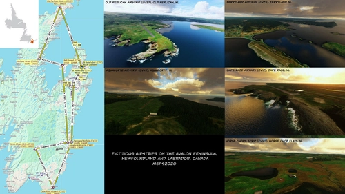 5 Fictitious airstrips Avalon Peninsula, Newfoundland and Labrador