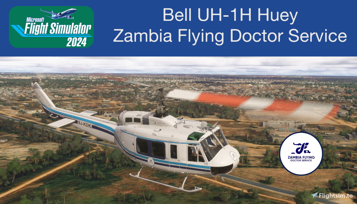 Default Microsoft Bell UH-1H Huey Zambia Flying Doctor Service