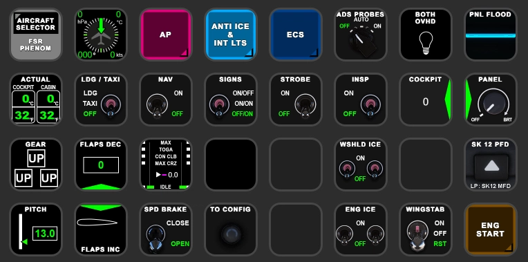 FSR Phenom 300 StreamDeck XL and PLUS profiles, incl. AAO Scripts