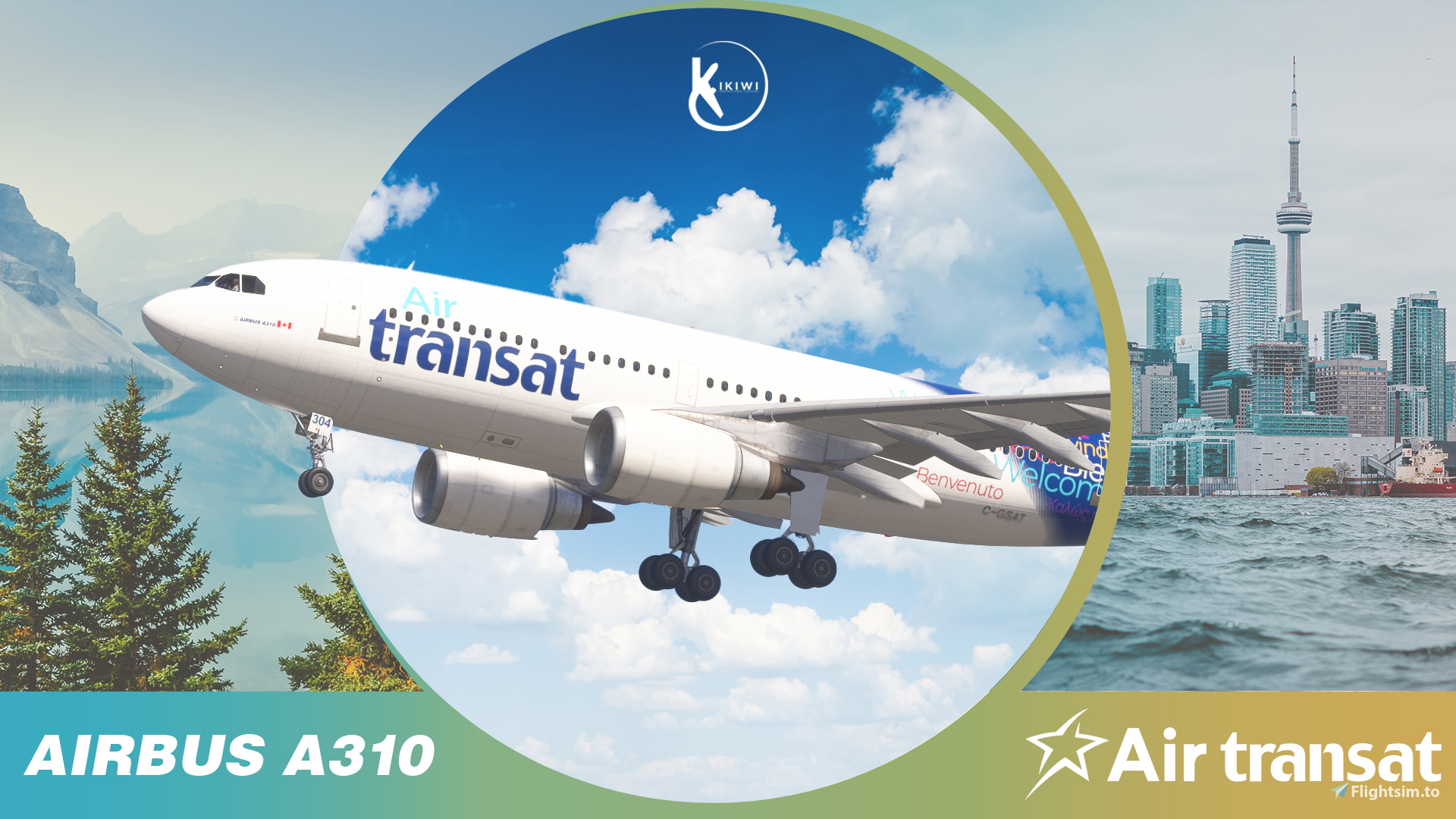 iniBuilds Airbus A310-300 Air Transat Welcome Livery C-GSAT - Image 1