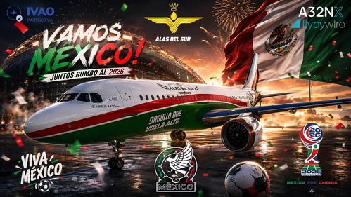 Alas del Sur XA-MND “Mundial” A32NX (FBW) Livery for MSFS 2020