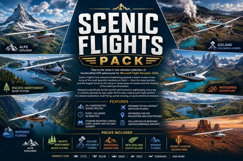 Scenic World Routes Package Flight Plan for MSFS 2024