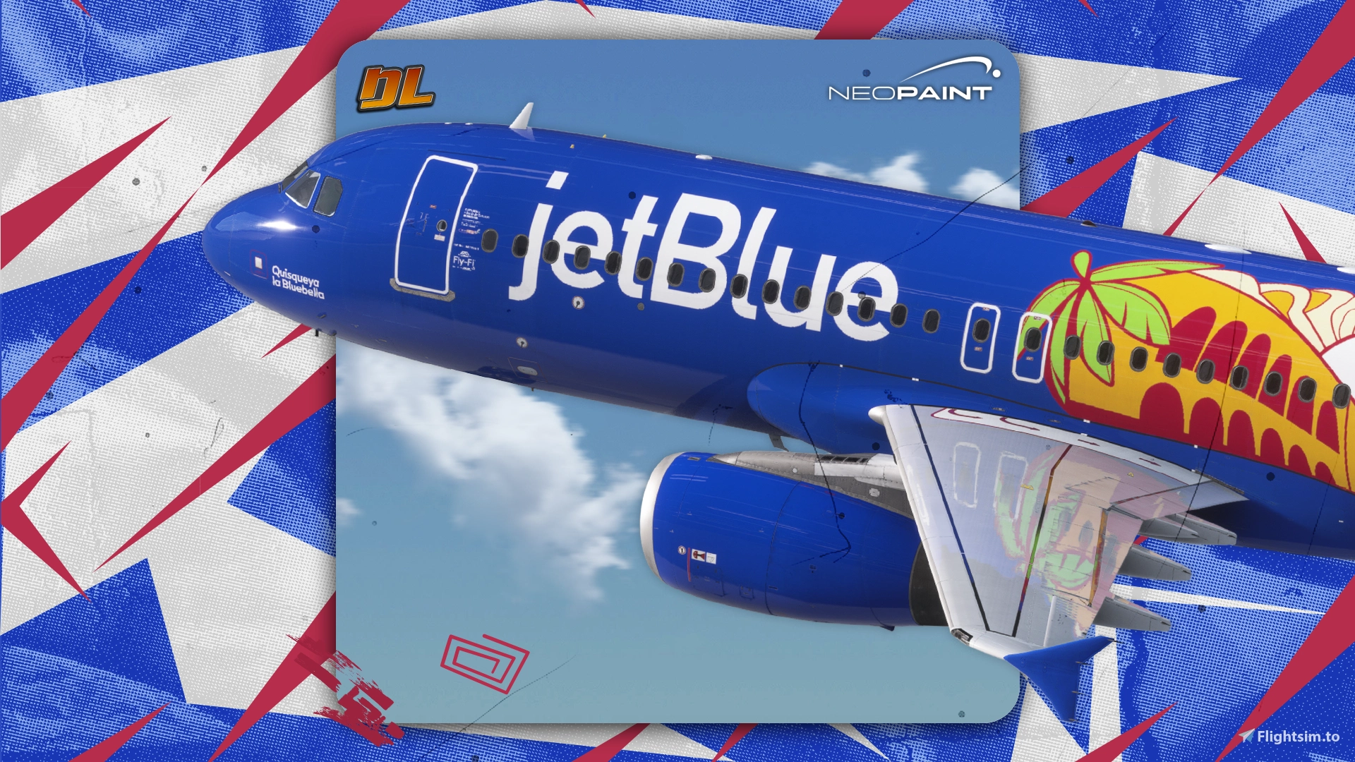 Jetblue 'Quisqueya la Bluebella' N599JB w/cabin | Fenix A320 - Image 1
