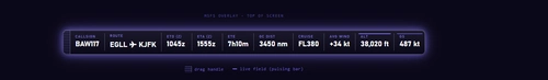 MSFS 2024 Flight Info Bar