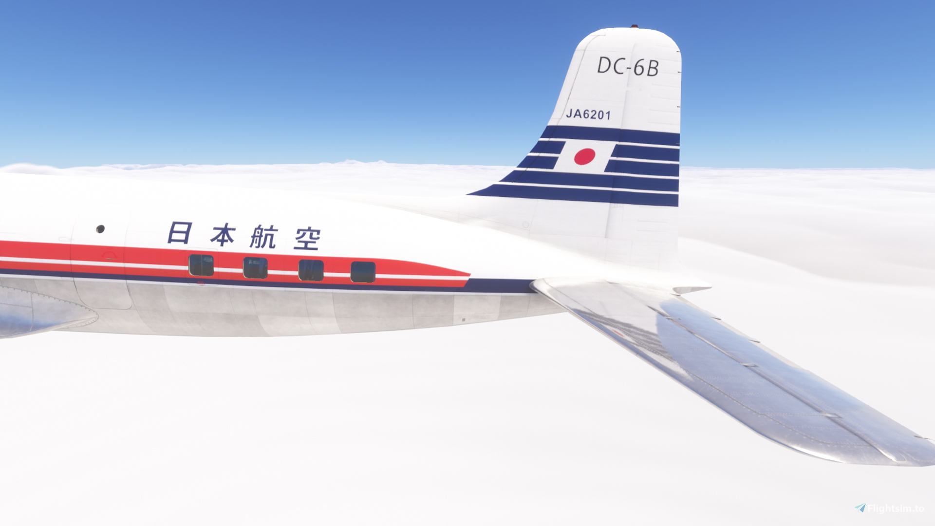 PMDG DC-6 Japan Air Lines (JA6201) - Aircraft Liveries for MSFS