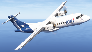 SKY MARKS AIR TRAVELER 航空機モデル 8K]Microsoft/S&H ATR42-600 Toki Air JA03QQ(Beta version
