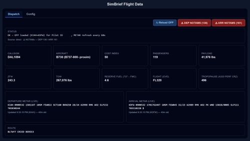 Simbrief Dispatch