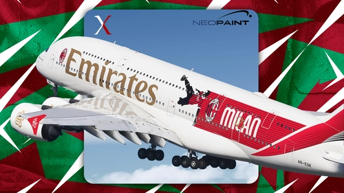 Emirates  A6-EOK (AC Milan 125th Anniversary) for FBW A380 | 8k
