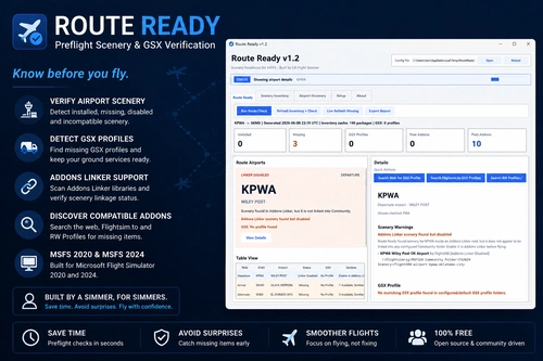Route Ready – Preflight Scenery & GSX Verification