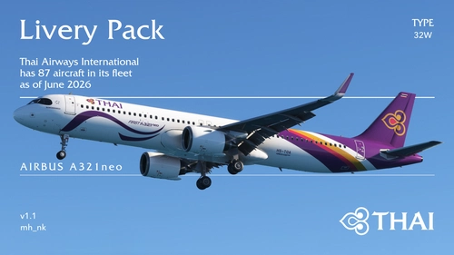 LVFR A321neo LR - Thai Airways Livery Pack (8K)