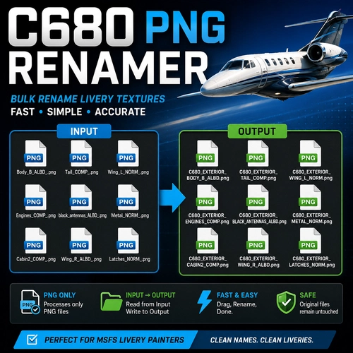 Skyward Simulation C680 Sovereign+ Renamer Tool