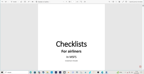 Checklists for MFS airliners