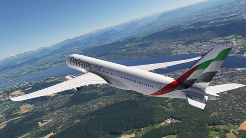 Inibuilds A350-900 Emirates with reg A6-EXV