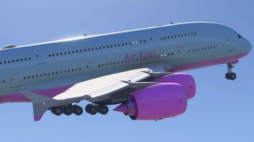 Air Kiwi livery for FlyByWire Airbus A380X