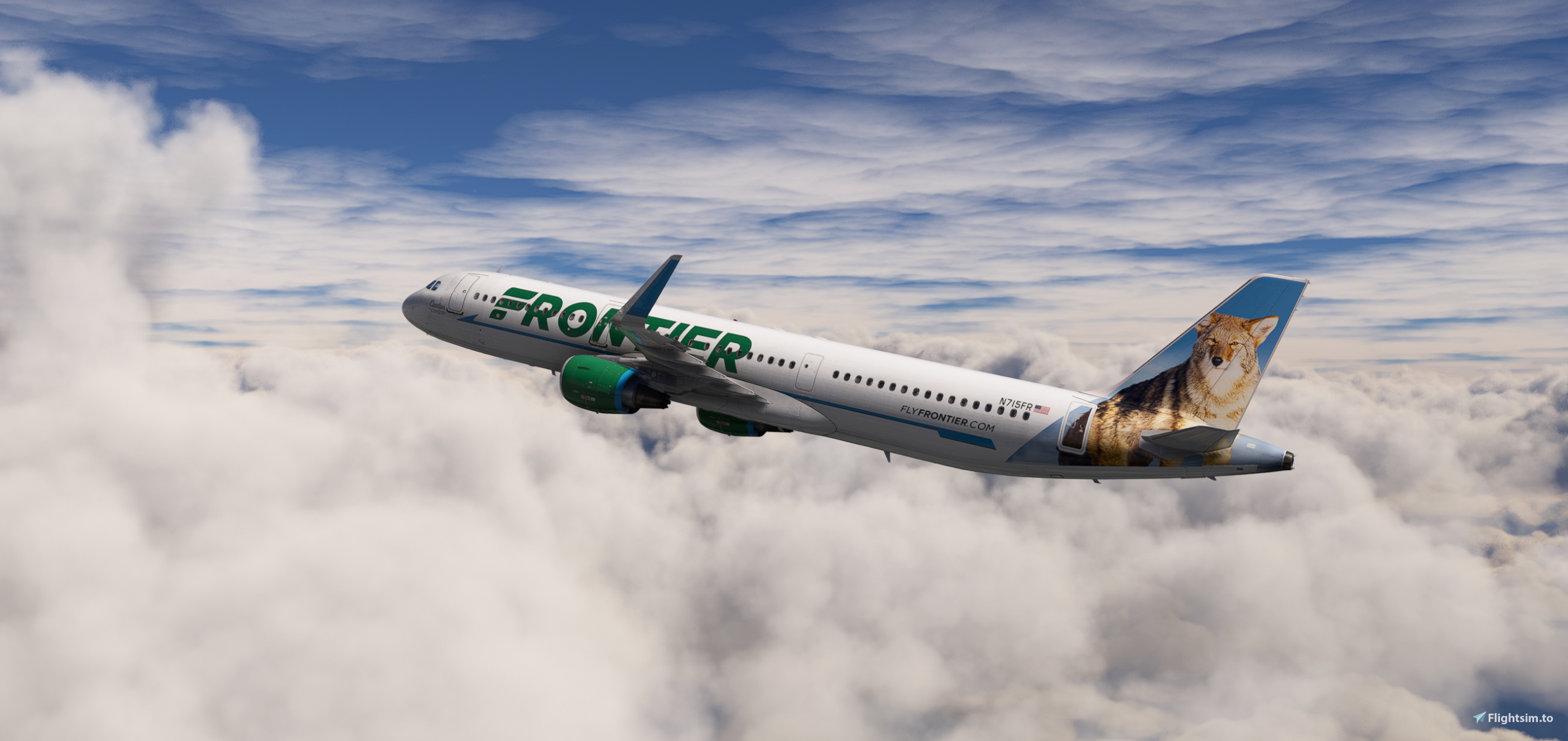 レアモダンソウル California Flight Project Frontier N715FR | 2016 for Fenix Simulations A321-CFM-SL (single