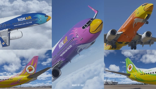 PMDG 737-800 Nok air W/Cabin (5 pack) [HS-DBP/DBR/DBS/DBT/DBU]