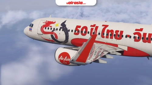 Thai AirAsia "50th Anniversary of China–Thailand Diplomatic Relations" Livery | HS-BBR | Fenix A320