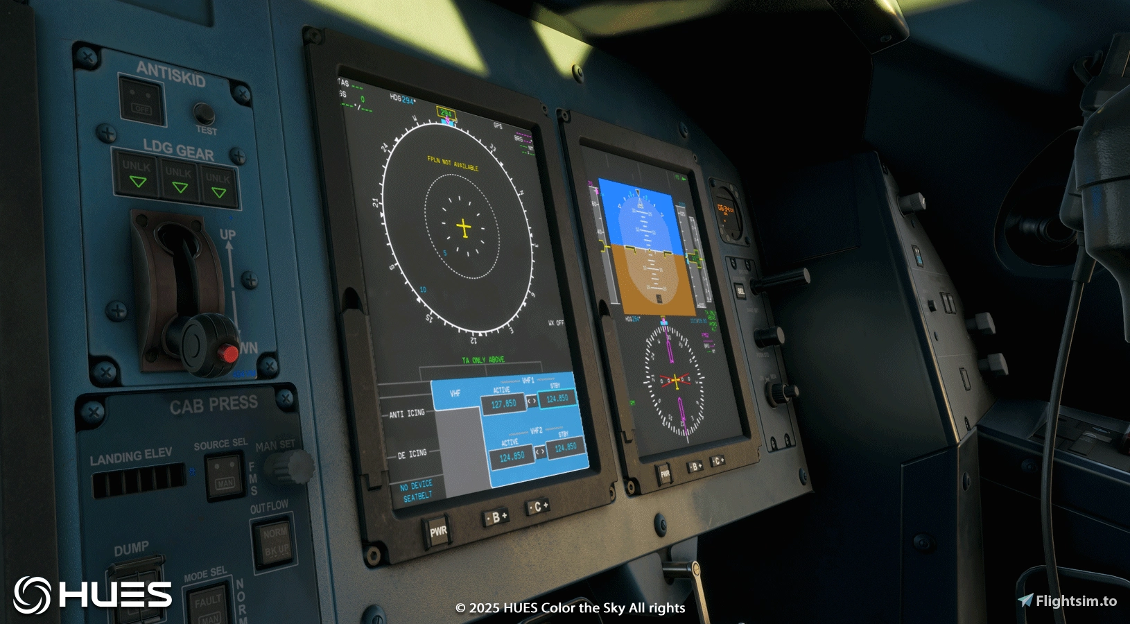 HUES ATR Enhanced Cockpit Textures - Before/After Comparison