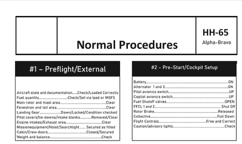 HH-65 Checklist